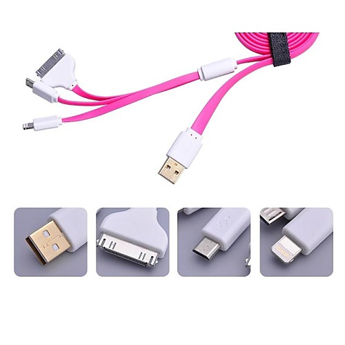 3-в-1 USB для 8pin / 30pin / MicroUSB / синхронизации данных / зарядное устройство с лапшой кабель для iPhone 4 / 4s / 5 / 5s / 6/6  / Samsung / HTC