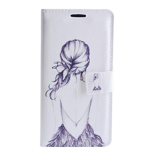 Girl' Back Pattern PU Leather Case with Stand and Card Slot for Samsung Galaxy Grand 2 G7106