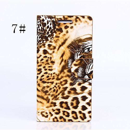 Leopard Print Design PU Leather Full Body Case with Stand for Huawei P6 (Assorted Colors)