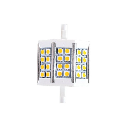 дроссельные R7s 5w 24 × 5050smd 330lm 6000-6500k холодный белый свет привел кукурузы лампочку (AC220-240V)