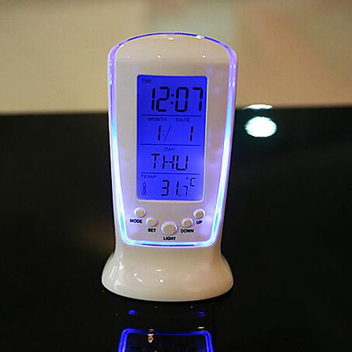 LED электронные часы - ночник c термометром и с будильником