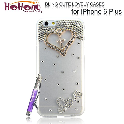 hohong  телефон 6 Bling стразами любящие сердца кристально случай для iPhone 6 Plus 5,5 