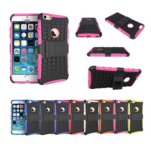 Shockproof  Armor TPU  PC 2 in 1 Combo Defender Back Cover Case Built-in Kickstand for iPhone 6 (Assorted Colours)