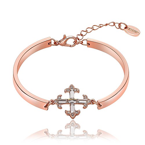 Women's Rose Gold Plated Cross Drill Bracelet