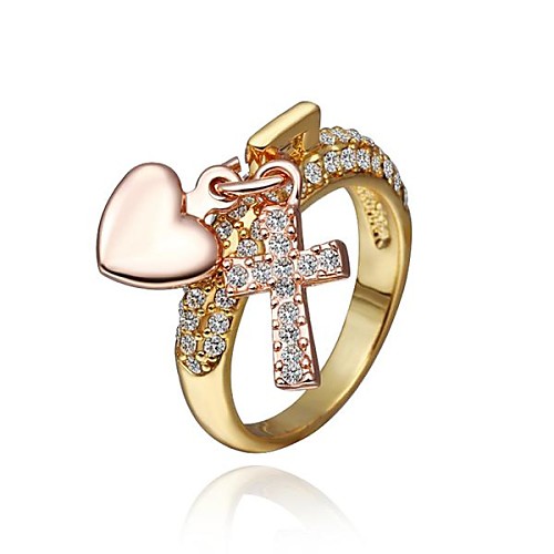 Fashion Women Golden Rhinestone Fashion Rings(Golden)(1Pcs)