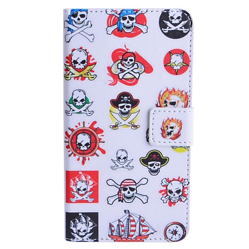 Skull Pattern PU Leather Case with Stand and Card Slot for HTC Desire 516