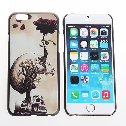 Elonbo Skeleton Head of Roses Plastic Hard Back Cover for iPhone 6