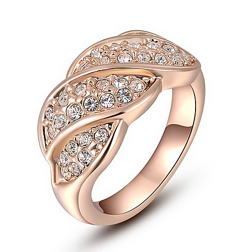 Roxi Exquisite Rose Golden Screw Colorful Plated With Aaa ZirconStatement Rings(1 Pc)