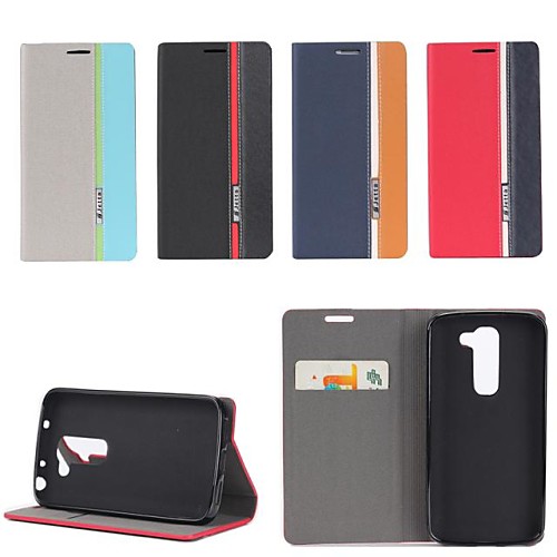 Three Color Design PU Leather Full Body Case with Stand for LG G2 Mini (Assorted Colors)