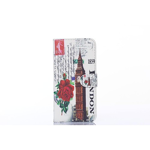 Rose Clock PU Leather Full Body Case and Card Slot for iPhone 6 Case 4.7 inch