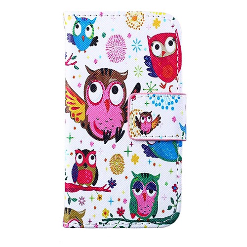 Owls Pattern PU Leather Full Body Case for iPhone 4/4S