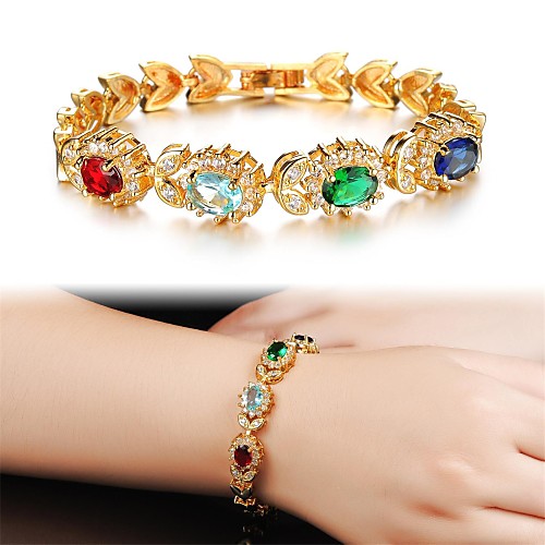 Ms AAA Zircon Costly Gem Color 18K Gold Bracelet