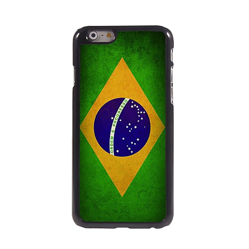 Vintage The Brazilian Flag Pattern Aluminum Hard Case for iPhone 6 Plus