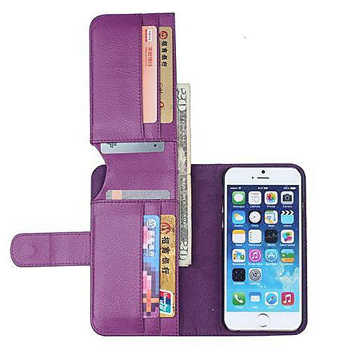 Новый цвет ПУ кожаный бумажник с подставкой полного покрытия тела для iPhone 6 (разных цветов)