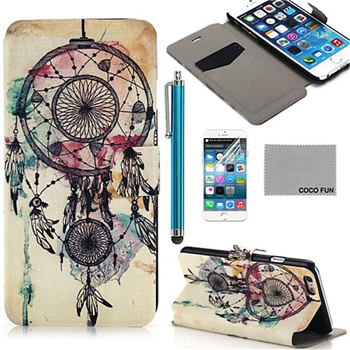 COCO FUN Wind Chimes Pattern PU Leather Full Body Case for iPhone 6 6G 4.7 with Screen Protecter, Stand and Stylus