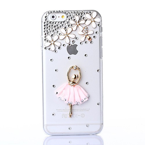 DIY Dancing Lady with Rhinestone Pattern Plastic Hard Cover for iPhone 6