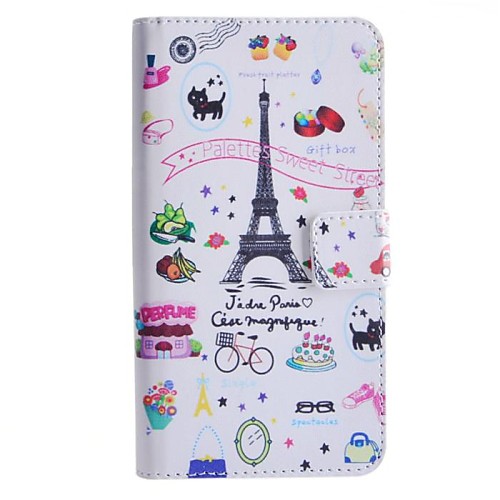 Palettes Sweet Street Pattern PU Leather Case with Stand and Card Slot for HTC Desire 510