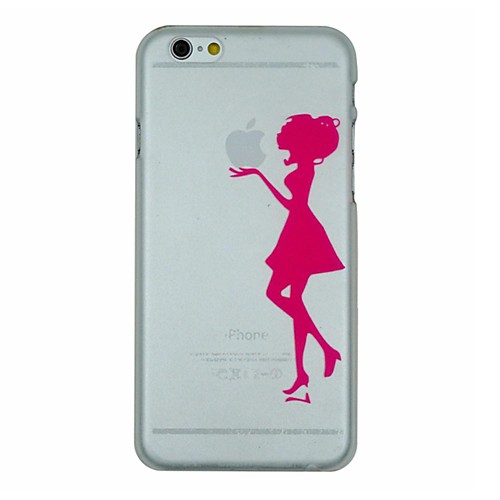 Girl Holding The Apple Pattern Transparent Back Cover Case for iPhone 6