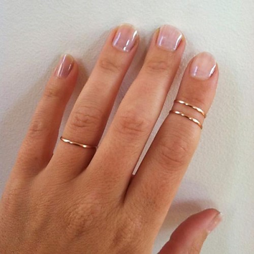 Simple Classic Wish List Gold Plated Golden Stacking Ring Sets Midi Ring (3 Piece)