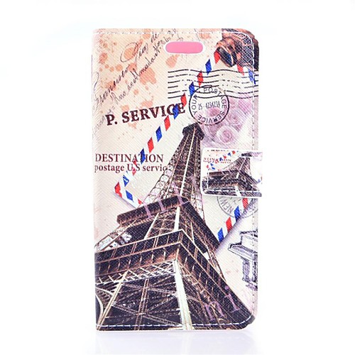 Tower Destination Stamps Pattern PU Leather Full Body Cover with Stand for Huawei G520