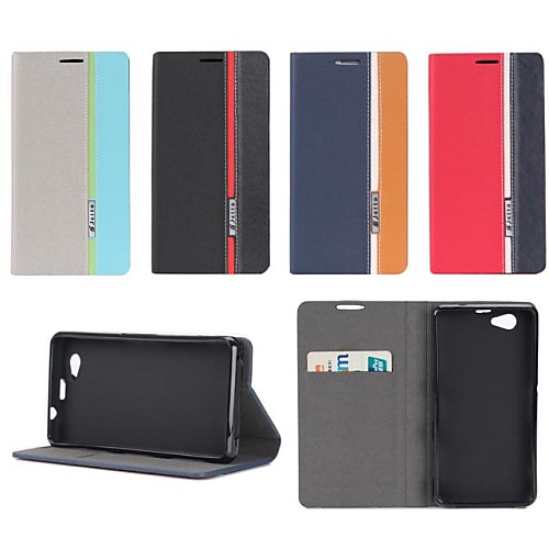 Three Color Design PU Leather Full Body Case with Stand for Sony Z1 Mini/M51w (Assorted Colors)