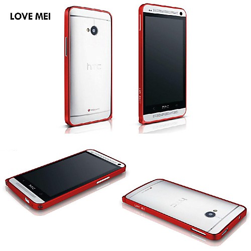 0.6mm Love Mei Ultrathin Alloy Bumper Curved Edge Metal Case Cover for HTC one M7 (Assorted Colors)