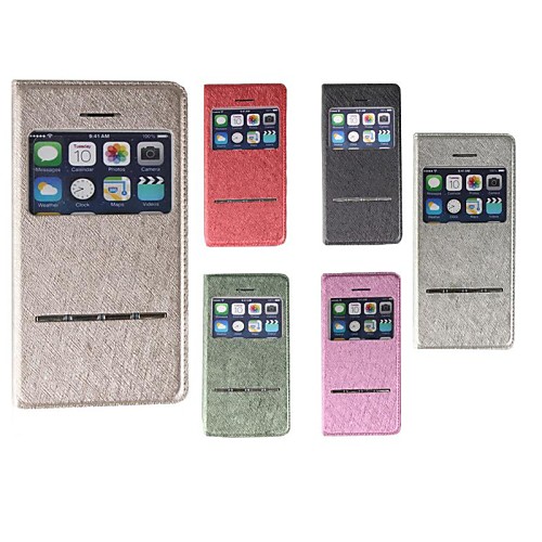 KLW    Silk Print PU  IC Window Intelligent Holster for iphone5/5S  (Assorted Colors)