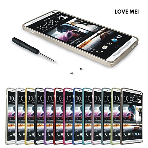 0.6mm Love Mei Ultrathin Alloy Bumper Curved Edge Metal Case Cover for HTC one Max (Assorted Colors)