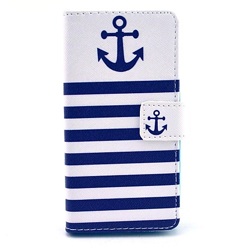 Anchor Pattern PU Leather Full Body Cover with Card Slot for Nokia Lumia N630