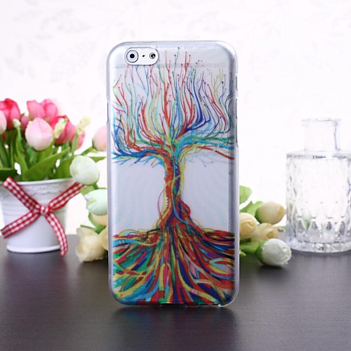 Colorful Tree Pattern Transparent TPU Soft Case for iPhone 6