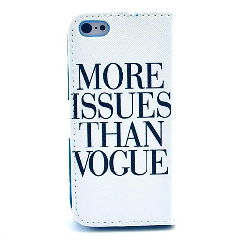 More Issues Than Vogue Pattern PU Leather Case with Stand and Card Slot for iPhone 5C