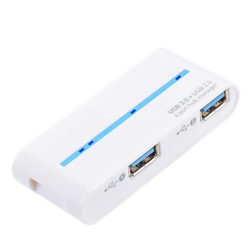 компактный высокоскоростной 4-портовый USB 3.0 хаб  Светодиодный индикатор - белый