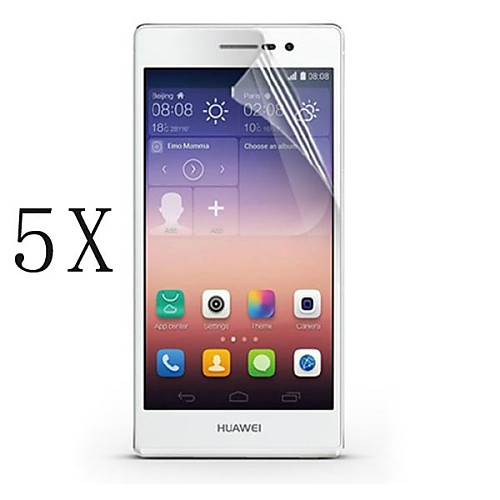 [5-Pack]Professional High Transparency LCD Crystal Clear Screen Protector with Cleaning Cloth for Huawei P6