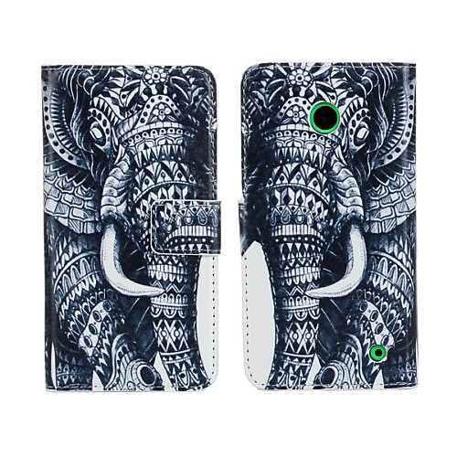 Elephant Pattern PU Leather Full Body Cover with Card Slot for Nokia Lumia 630/635