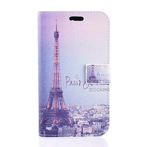 Eiffel Tower Pattern PU Leather Full Body Cover with Stand for Huawei G610