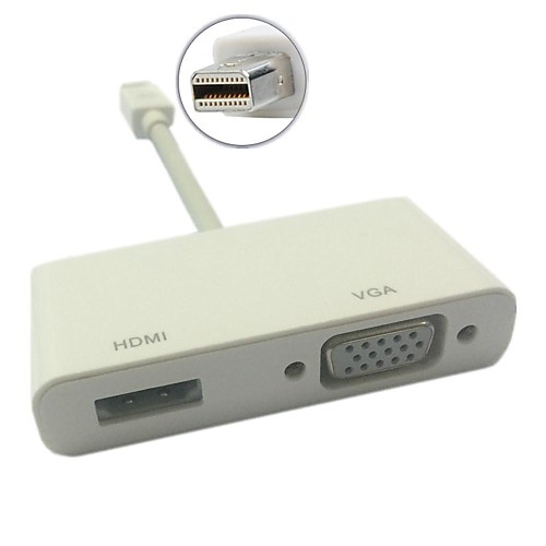 мини DP Mini DisplayPort для VGA / HDMI Женский 2 в 1 адаптер для макинтош молнии