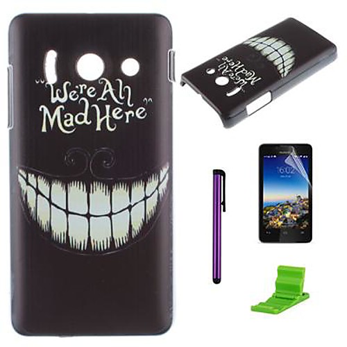 Cartoon Crazy Teeth Pattern PC Hard Case with Screen Protector,Stylus and Stand for Huawei Y300