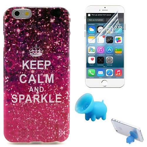 The Stars with English Letters Pattern TPU Soft Case with Stand and Protective Film for iPhone 6