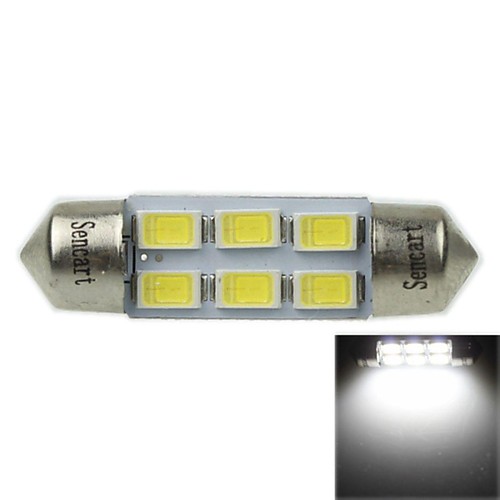 36мм (sv8.5-8) 3w 6x5730smd 180-220lm 9000-10500k холодный белый свет Светодиодная лампа для автомобилей readinglights лампы (ac12-16v)