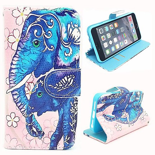 The Elephant Design PU Full Body Case with Stand with Card Slot for iPhone 6