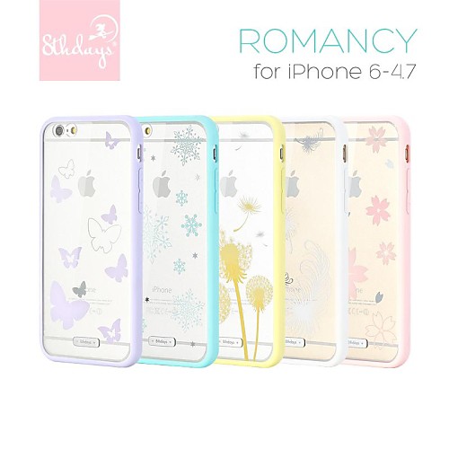 8THDAYS Transparent Printing Case Romantic Princess Following for IPhone 6 4.7(Assorted Colors)