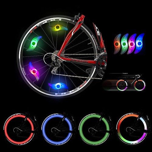 4pcs Colorful Transform Lights Hot Wheels Pattern for Cycling(Random Color)