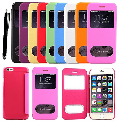 KARZEA Smart Luxury Windows Pattern PU Leather Case with Stylus for iPhone 6(Assorted Colors)