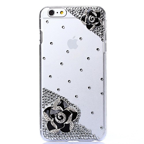 DIY Mysterious Flowers with Rhinestones Pattern Plastic Hard Cover for iPhone 6