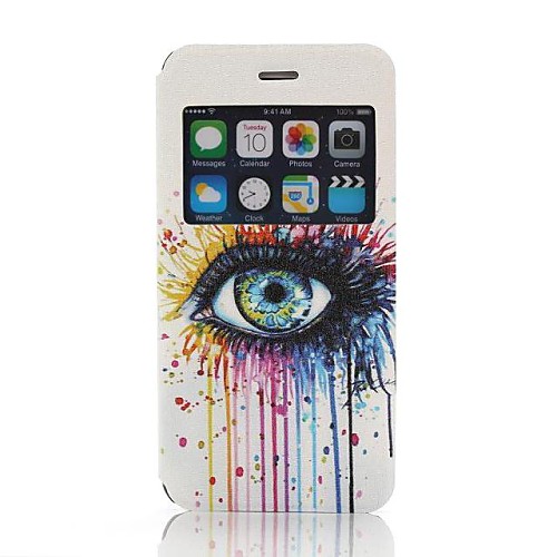 Beautiful Eye Pattern One Window Clamshell PU Leather Full Body Case for iPhone 6