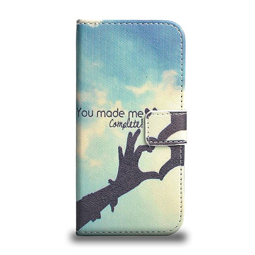 Love Pattern PU Leather Full Body Wallet Case with Stand and Card Slot Cash Holder Function for iPhone 6