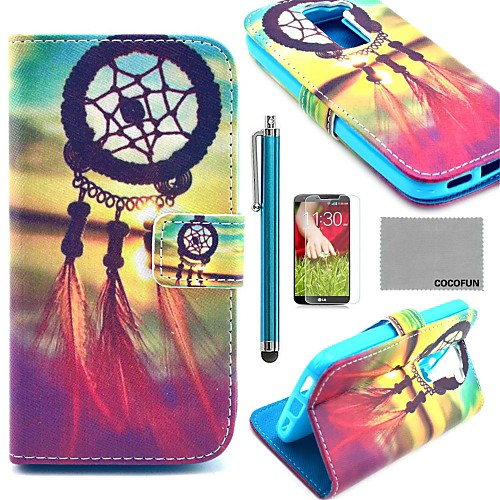 COCO FUN Chinese knot Pattern PU Leather Full Body Case with Screen Protector, Stylus and Stand for LG G2 MINI