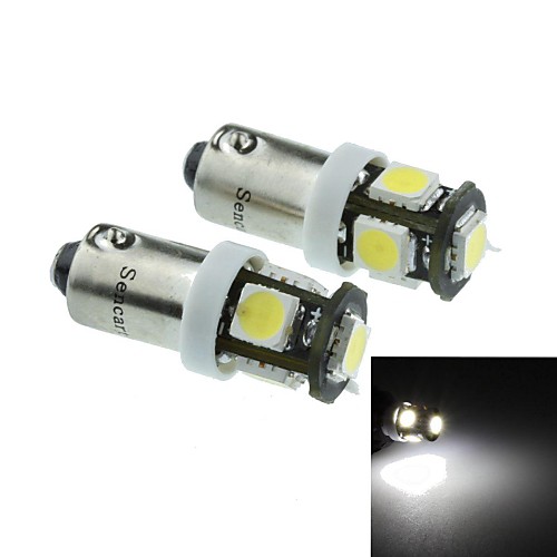 BA9S (T4W w6w) 2,5 Вт 5x060smd 160-190lm 6500-7500k белый свет для автомобилей лампы для чтения (dc12-16v / пара)