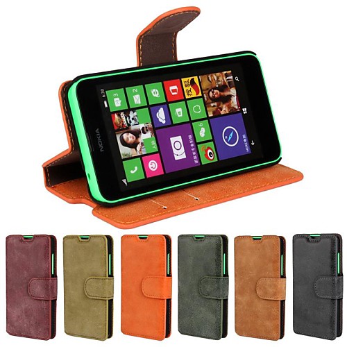 Frosted Styles PU Leather Full Body Cover with Stand and Card Slot for Nokia Lumia 630 (Assorted Colors)