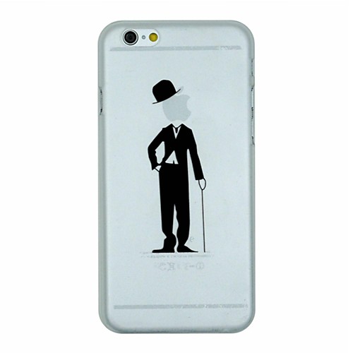 Gentleman with Stick Pattern PC Hard Transparent Back Cover Case for iPhone 6